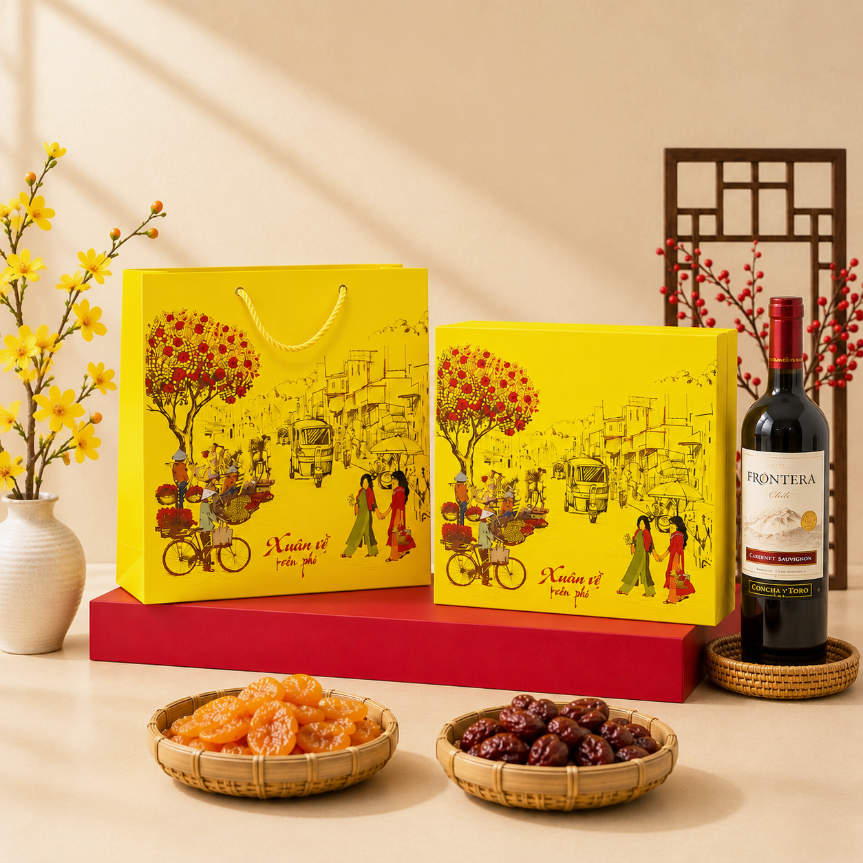 Hộp đựng quà Tết âm dương - Phố Xuân