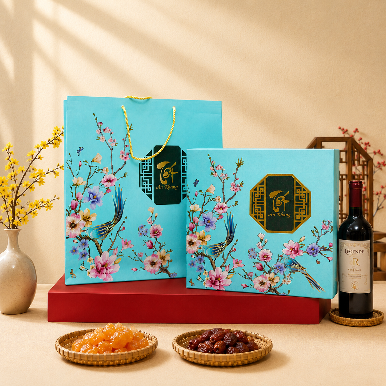 Hộp đựng quà Tết âm dương - Tết An Khang