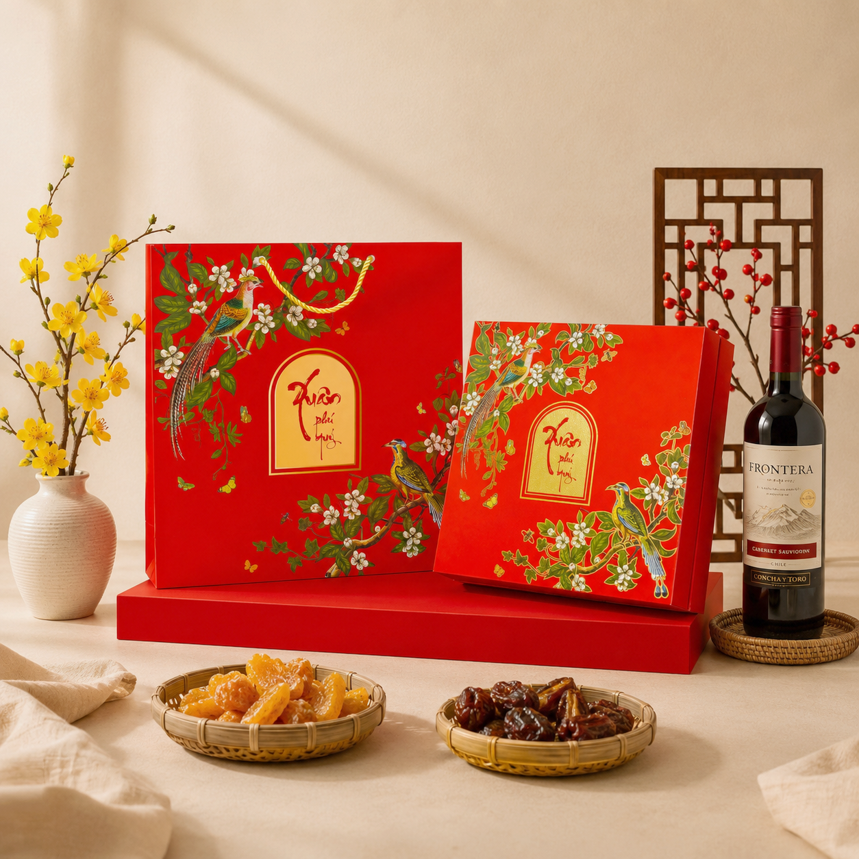 Hộp đựng quà Tết âm dương - Xuân Phú Quý