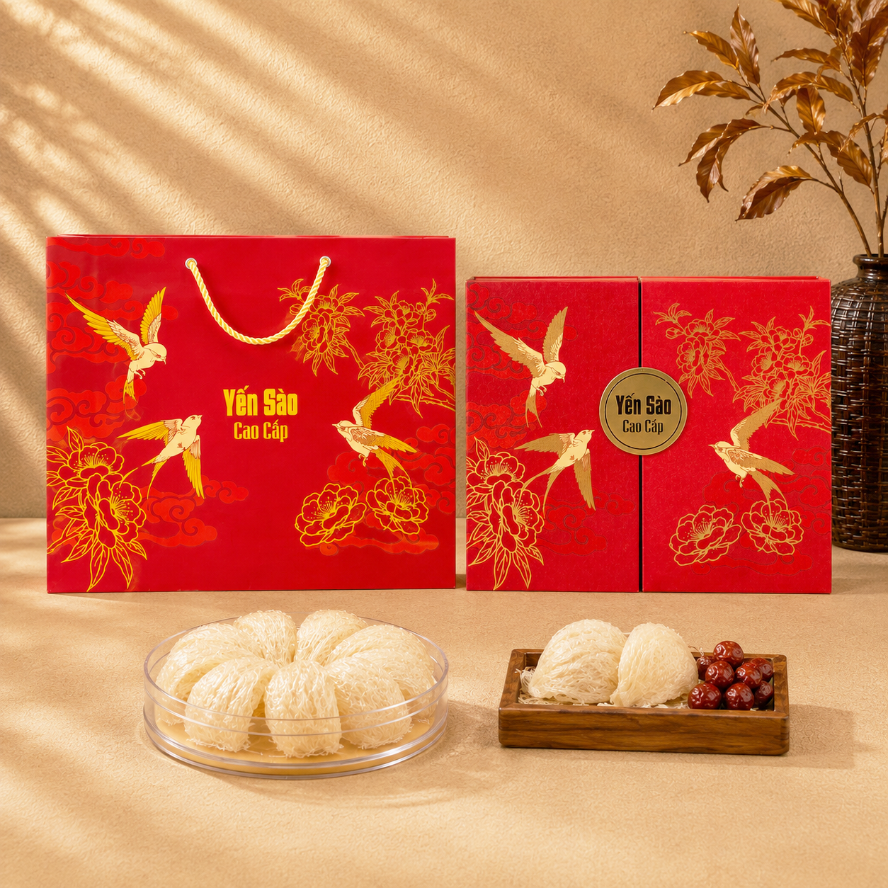 Hộp đựng yến sào cao cấp đỏ
